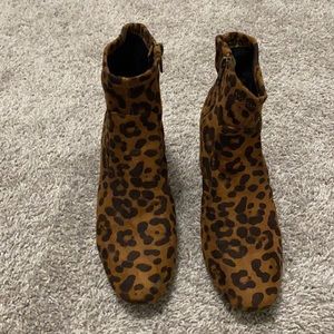 Suede Cheetah Slouch Booties